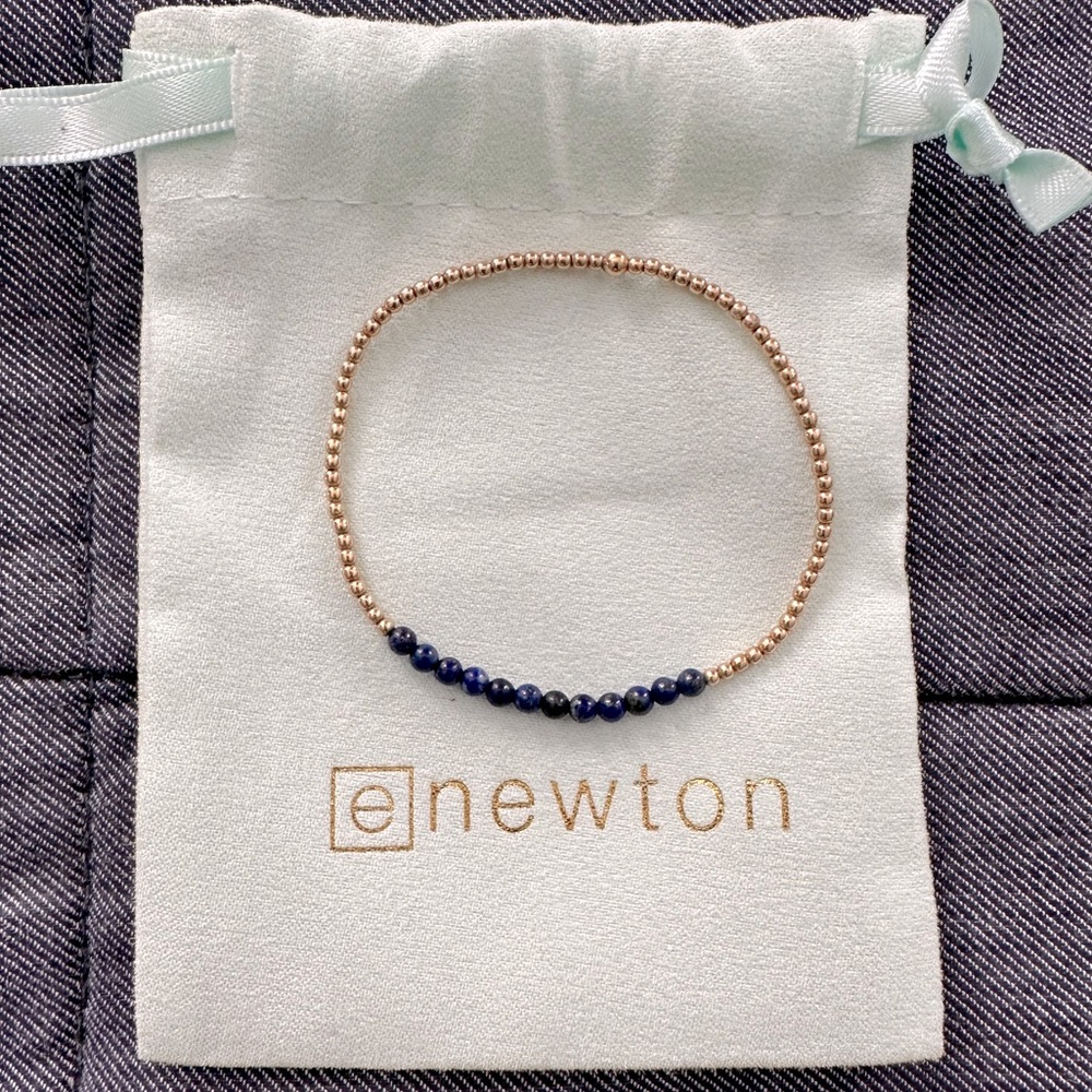 Authentic Enewton Gold Bliss 2m Bracelet — Blue